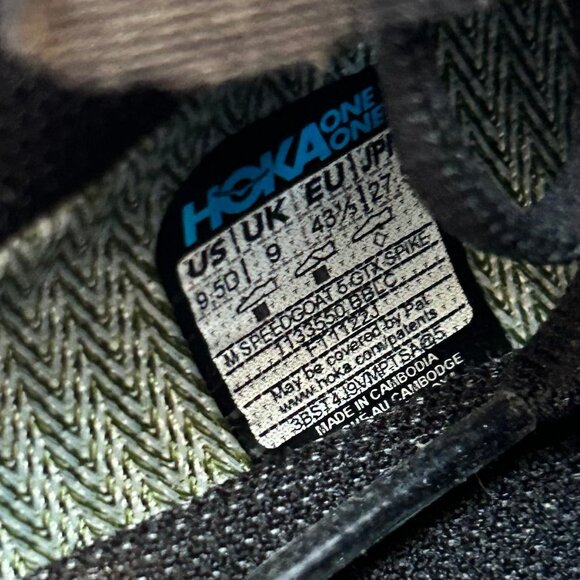NEW Hoka Speedgoat 5 Gore-Tex Spikes Trail Running Hiking Shoes Size 9.5 D Black main image 7